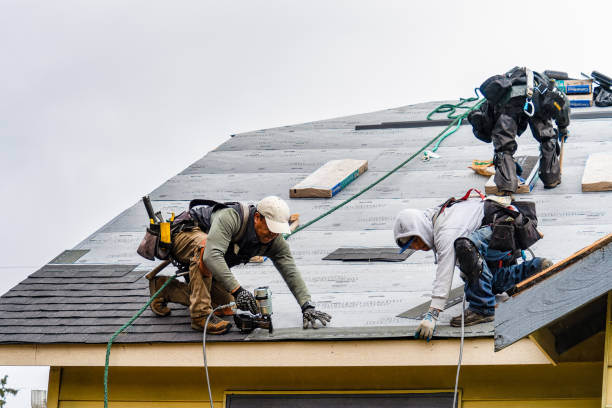 Professional Gutter Installation technician working in Lenox, IA